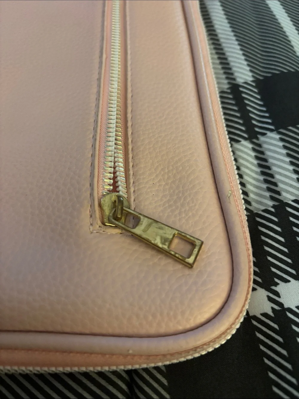 Baby Pink Leather Laptop Sleeve